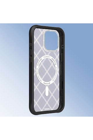 Apple Uyumlu iPhone 16 Pro Max Kılıf M-safe Şarj Özellikli Youngkit Argyle Serisi Kapak Mavi