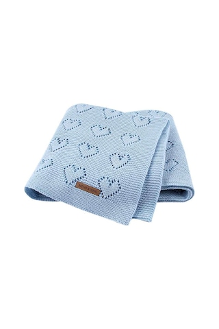 Sones Çok İşlevli Bebek Örgü Aşk İçi Boş Rüzgar Geçirmez Klima Battaniyesi Kılıfı, Boyut: 100x80cm Açık Mavi