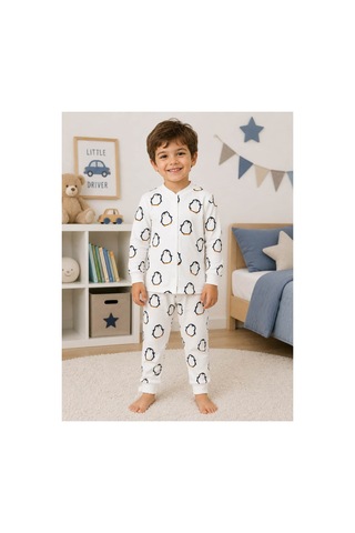 Melfa Erkek Çocuk Pijama Takımı Beyaz