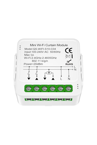 Shineyee Wifi Akıllı Perde Modülü - Uzak Kumanda, Zamanlama Ve Ses Kontrolü İle Tuya Uygulaması Entegresi, Alexa Ve Google Home Uyumlu