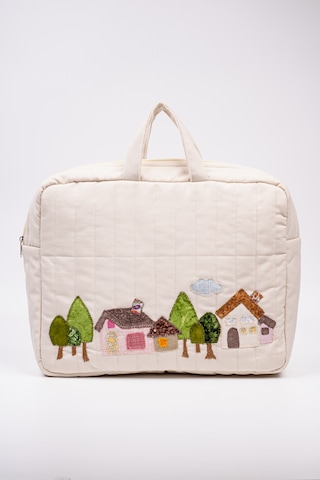 Laptop Çanta Patchwork Krem