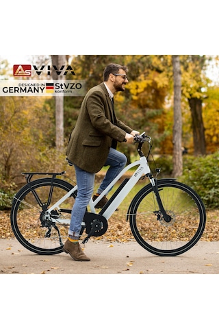 Asvıva Elektrikli Bisiklet B15 Pedelec Extra Güçlü 36V 14.0 Ah Sa Beyaz