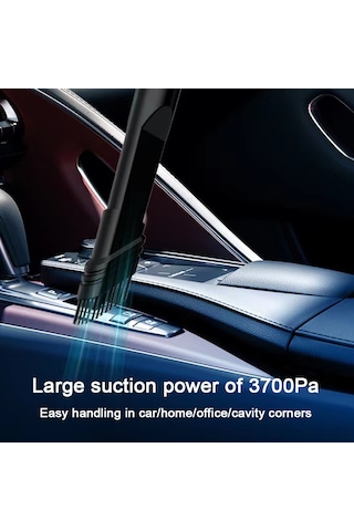 Gajeena Kablosuz Araç Şarjlı Süpürge - 3700pa Güçlü Emiş, Şarj Edilebilir, Taşınabilir
