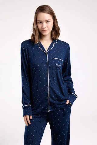 Pierre Cardin Kadın Lacivert Gömlek Pijama Takım Lacivert