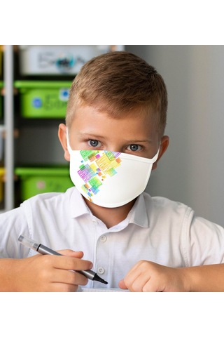 Yıkanabilir Beyaz Çocuk Maske-15
