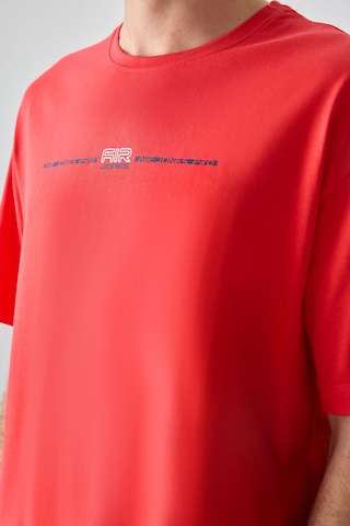 Air Jones Tommy Life Fiesta %100 Pamuk Kalın Yumuşak Dokulu Oversize Fit Baskılı Erkek T-shirt - 88357 Kirmizi