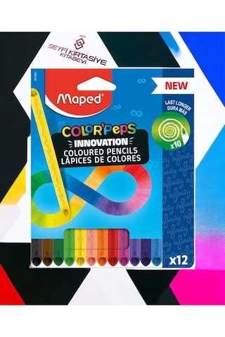 Color Pep's İnfinity Mum Boya 12 Renk 10 Kat Daha Uzun Ömürlü Maped Çok Renkli