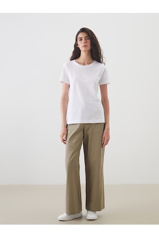 Lcw Modest Haki Beli Lastikli Poplin Kadın Pantolon