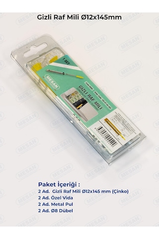 Mesan Gizli Raf Taşıyıcı 12x145mm Ahşap (0029)