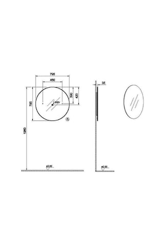 VitrA Prime Yuvarlak Led Sensörlü Ayna 80 Cm Fırçalanmış Krom 67042 Çok Renkli