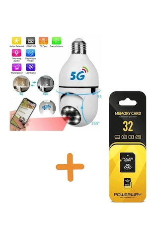 Wifi 360 Panoramik Ampul Kamera Güvenlik Kamerası Çift Wifi 360 Derece Gece Görüşlü