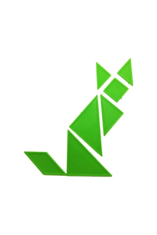 7 Parça Plastik Tangram Çok Renkli