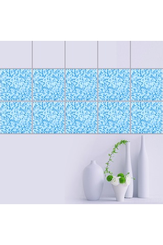 Dianziye Klasik Tarzlı Otomatik Yapışkan Fantezi Çini Sticker 20x20cm 10 Adet - Ev Dekoru İçin Kolay Uygulama Ve Kaldırma Özelliği Diğer