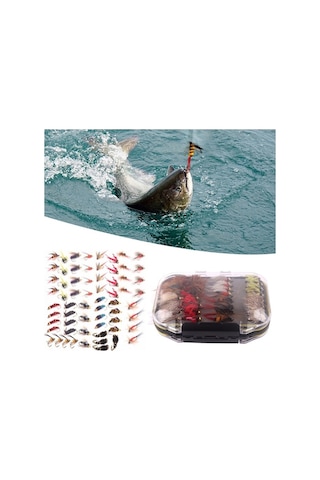 Novahub 64 Parça Yapay Sinekli Olta Yemi Seti - Çeşitli Balıklar İçin Biyomimetik Tasarım, Kapsamlı Balık Avı Seti