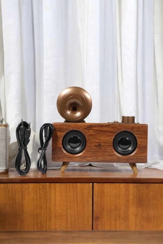 Northcity Bluetooth Hoparlör Ahşap Klasik Retro Gramofon - Kablosuz Müzik Kutusu