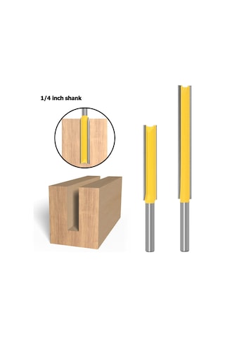 Suofeilaimuphone Kılıf Metal 1/4 Şafak Yönlendirici Bit Kesici Cnc Ahşap İşleme Düz Uç Değirmen Kesme Aletleri Son Kenar Uzunluğu: 6.35x9.52x50mm