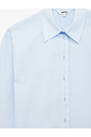 Koton Regular Fit Pamuklu Uzun Kollu Poplin Gömlek Mavi 6sak60117pw Mavi