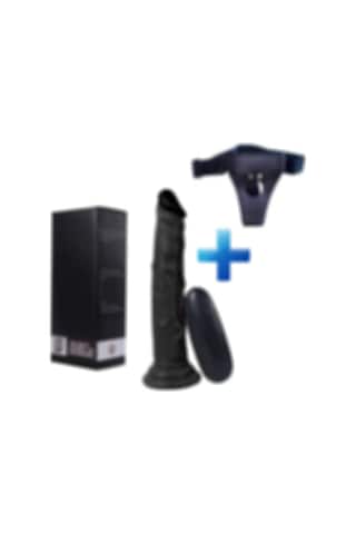 Hızlı Express Xise Bryan 18CM Belden Bağlamalı Titreşimli Zenci Protez Strapon