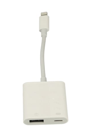 Apr22 Apple iPhone Uyumlu  Otg 2in1 - Beyaz 1
