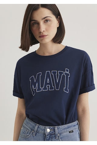 Mavi - Mavi Logo Baskılı Lacivert Tişört 1611193-70488 Lacivert