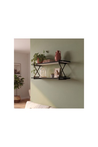2'li Dekoratif Duvar Rafı Modern Tasarım, Kolay Montaj, 90x20 Cm - Beyaz - 917680274 Beyaz