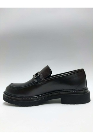 Adnan Bozkaya Hakiki Deri Tokalı Loafer Kahverengi Klasik Casual Model Erkek Ayakkabı C-81235734adn