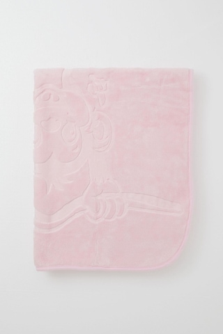 Golden Golden Yenidoğan Bebek Battaniyesi Emboss Kabartma Maymuncuk Baskılı Standart, Pembe