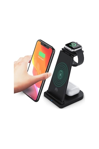 Ally 15w 3in1 Şarj Standı Wireless Kablosuz Şarj İphone+iwatch+Airpods Uyumlu Ym-ud21- 5775
