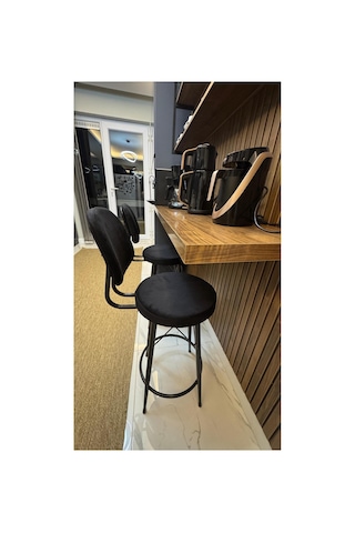 Has Bar Sandalyesi - 65 Cm Siyah Kumaş 90-100 Cm Arası Ada & Masalara Uygundur