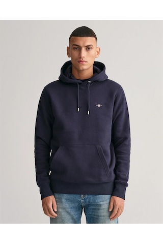 Gant Erkek Lacivert Regular Fit Kapüşonlu Sweatshirt-lacivert Lacivert