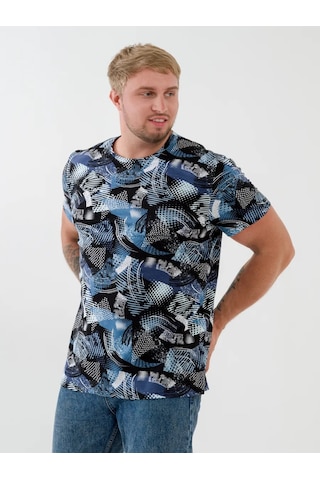 Natıvıa Baskılı Pamuklu Tişört 430229797 Mavi