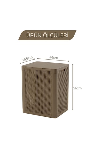 Omnipazar Sy-4632 Smart Duo İki Bölmeli Kirli Çamaşır Sepeti 84 Litre Kahverengi Kahverengi