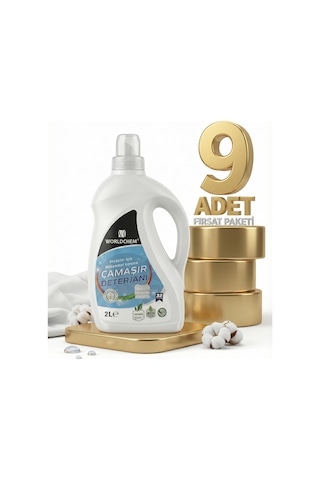 Worldchem Çamaşır Detarjanı Sıvı Beyazlar 9x2 Lt 2 L