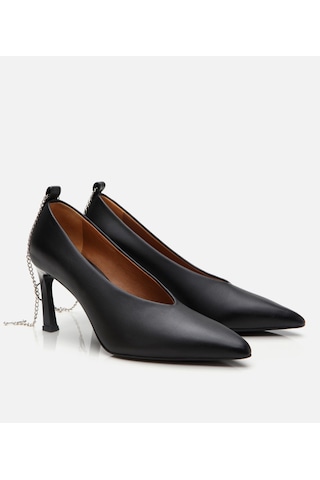 Hotiç Kadın Deri Siyah Zincir Detaylı Stiletto 01ayh304190a100 Siyah