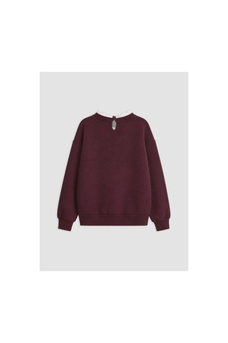 Lc Waikiki Alıta Cıty Farkıyla Lcw Kids Mürdüm Kalın Paris Baskılı Kız Çocuk Sweatshirt Murdum - 929805297 Murdum