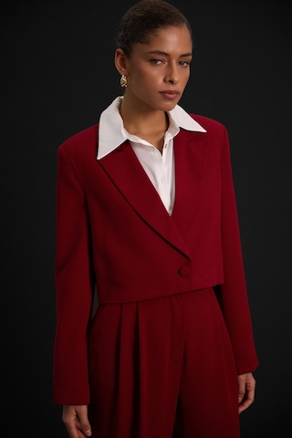 Sateen Luna Kısa Ceket - Bordo-136881 Bordo