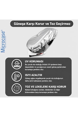 Microcase Universal Oto Çocuk Bebek Koltuğu Güneşlik Kir Toz Güneş Koruyucu Kılıf Al5641