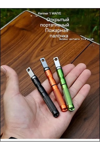 Yaleker Kamp İçin Taşınabilir Acil Alev Oluşturucu - Çakmaktaşı Magnezyum Çubuğu, Siyah Mini Çok İşlevli Alev Kaynağı Siyah