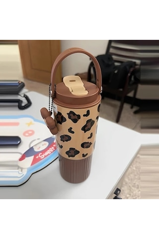 Brightnova Brown Grain 27oz Sızdırmaz Termos Şişe - 316 Paslanmaz Çelik Kadın Erkek Seyahat Ofis Spor Hediye 07 Beyaz