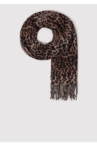 Mavi - Leopar Desenli Atkı 1912869-85397 Kahverengi