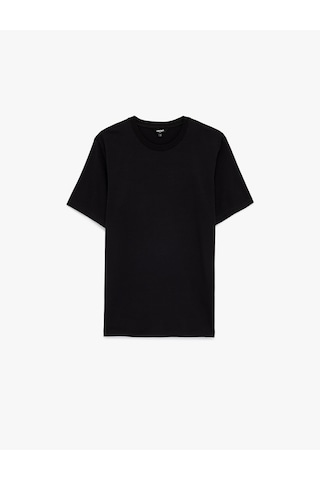 Koton Kısa Kollu Pamuklu Bisiklet Yaka Basic Slim Fit Tişört Siyah 6sam10034mk Siyah