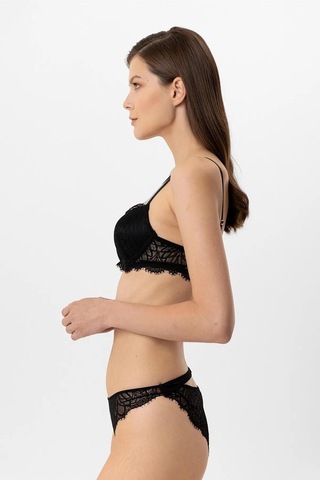 Pierre Cardin Lingerie 4886 Kadın Soft Push Up Dantelli Sütyen Takım Siyah