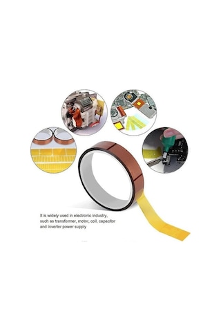 Treasures 20mm & 30m Poliimid Kapton Isıya Dayanıklı Yapışkan Bant - Yüksek Sıcaklık Direnci