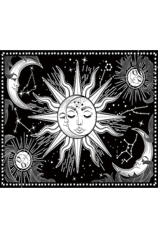 Monyee Bohem Pop Art Duvar Örtüsü - Yumuşak Flanel Materyal, Çok Amaçlı Dekor 150x100cm - Odalar, Salonlar İçin Zımba Desenli Duvar Dekoru Siyah Ve Beyaz