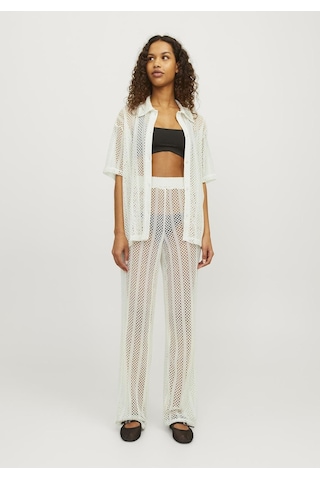 Jack & Jones Kadin Loose Fit Krose Pantolon - Ellie 12255375 Vanilla Ice Beyaz