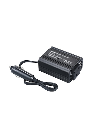 Fortunelane 150w Taşınabilir Araç Inverteri - Dc 12v'den Ac 220v'ye Dönüştürücü, Tek Ac Çıkışı Ve Çift Usb Port, Güvenli Şarj