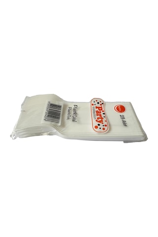 Plastik Çatal Beyaz Renkli Parti Piknik Davet Doğum Günü Çatalı - 18 Cm. - 25 Adetlik Paket