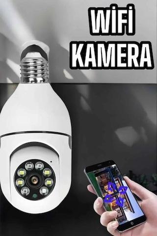 Mey İthalat Wifi Kamera Duylu Ampul Görünümlü 360 Derece Dönebilen Ev Kamerası - Meytduczlfs2kamera1