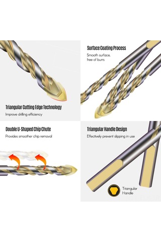 Xindoker 8mm Karbür Matkap Uçları 10'lu Set - Çelik Ve Beton Delme İçin Yüksek Kalite