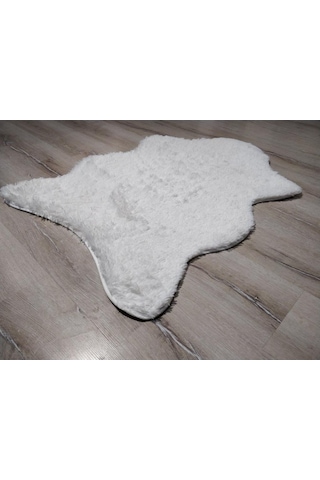 Yamalıhome Tavşan Tüyü Beyaz 70 x 100 Cm Peluş Post Halı